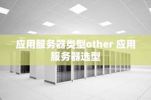 应用服务器类型other 应用服务器选型