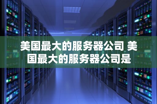 美国最大的服务器公司 美国最大的服务器公司是