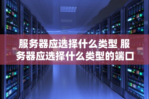 服务器应选择什么类型 服务器应选择什么类型的端口