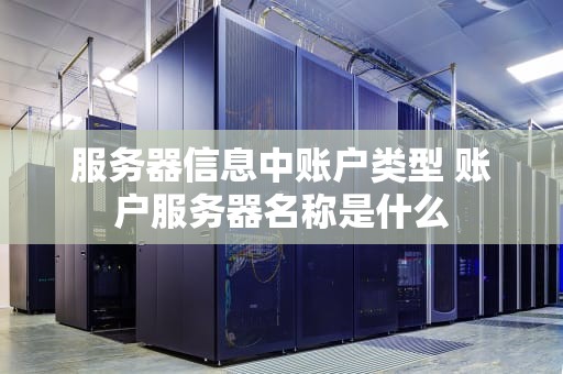 服务器信息中账户类型 账户服务器名称是什么