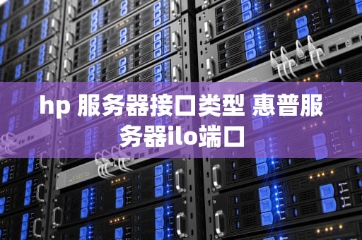 hp 服务器接口类型 惠普服务器ilo端口