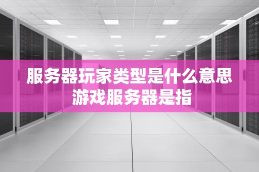 服务器玩家类型是什么意思 游戏服务器是指
