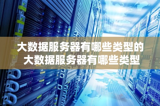 大数据服务器有哪些类型的 大数据服务器有哪些类型的软件