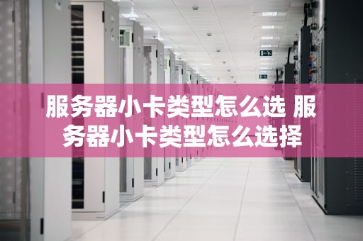 服务器小卡类型怎么选 服务器小卡类型怎么选择