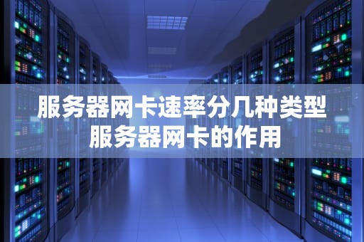 服务器网卡速率分几种类型 服务器网卡的作用