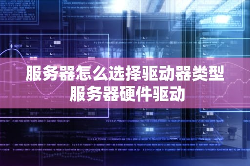 服务器怎么选择驱动器类型 服务器硬件驱动