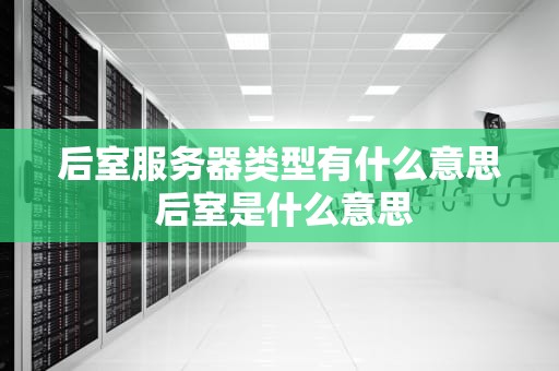 后室服务器类型有什么意思 后室是什么意思