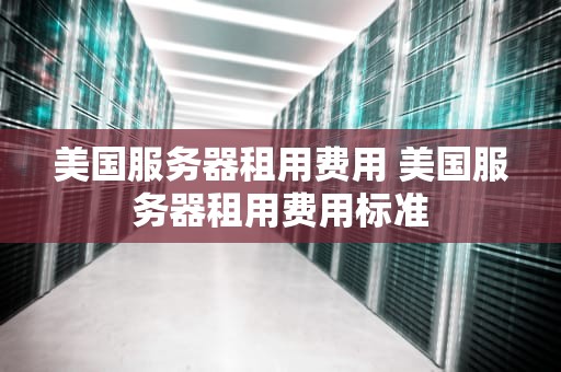 美国服务器租用费用 美国服务器租用费用标准
