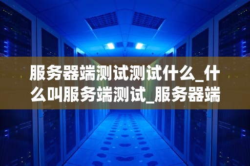 服务器端测试测试什么_什么叫服务端测试_服务器端测试的重要性及其关键要素
