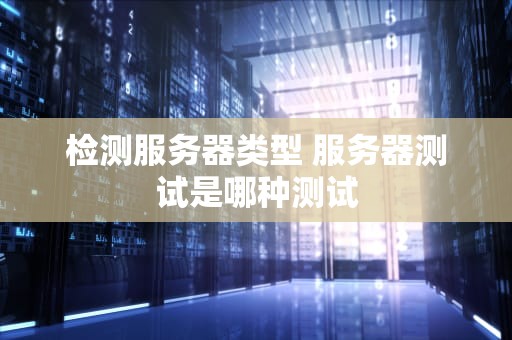 检测服务器类型 服务器测试是哪种测试