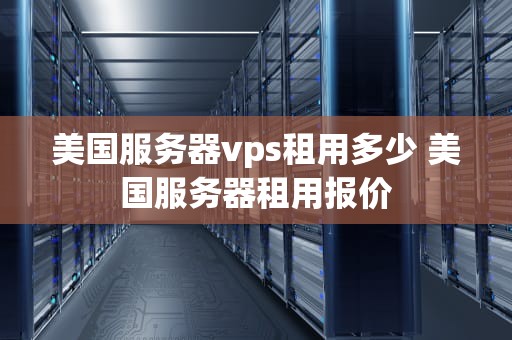 美国服务器vps租用多少 美国服务器租用报价