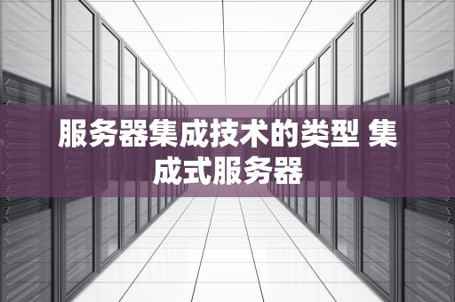 服务器集成技术的类型 集成式服务器