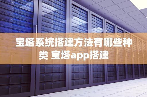 宝塔系统搭建方法有哪些种类 宝塔app搭建