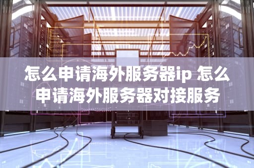 怎么申请海外服务器ip 怎么申请海外服务器对接服务