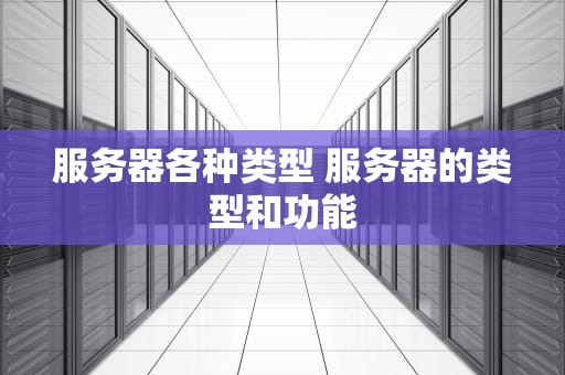 服务器各种类型 服务器的类型和功能