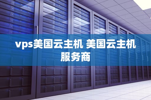 vps美国云主机 美国云主机服务商