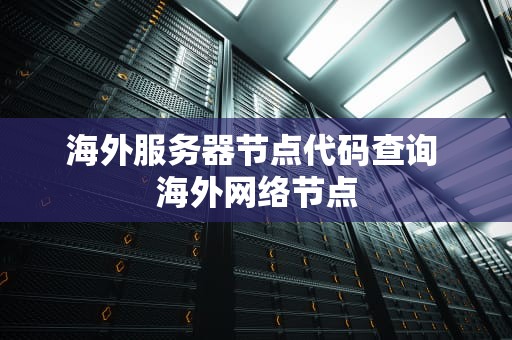 海外服务器节点代码查询 海外网络节点