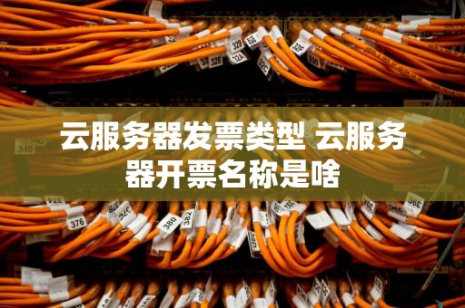 云服务器发票类型 云服务器开票名称是啥