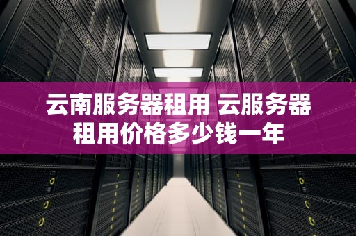 云南服务器租用 云服务器租用价格多少钱一年
