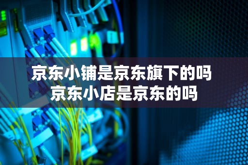 京东小铺是京东旗下的吗 京东小店是京东的吗