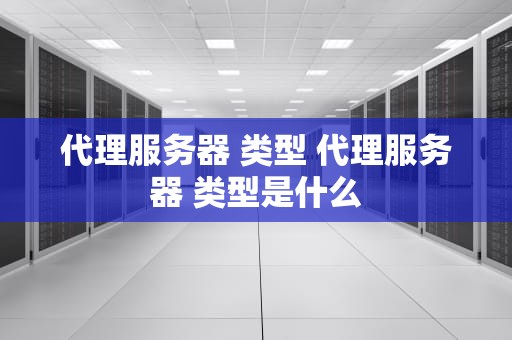 代理服务器 类型 代理服务器 类型是什么