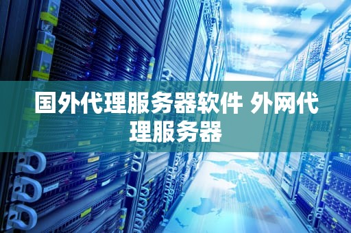 国外代理服务器软件 外网代理服务器