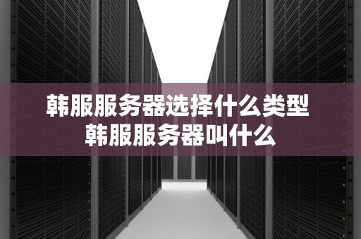 韩服服务器选择什么类型 韩服服务器叫什么