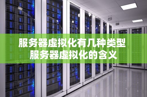 服务器虚拟化有几种类型 服务器虚拟化的含义