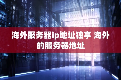 海外服务器ip地址独享 海外的服务器地址