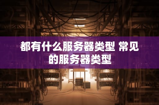 都有什么服务器类型 常见的服务器类型