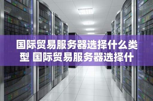 国际贸易服务器选择什么类型 国际贸易服务器选择什么类型的