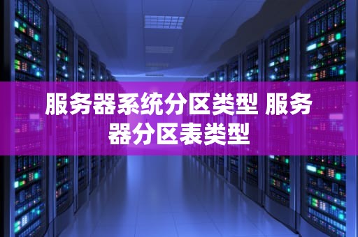 服务器系统分区类型 服务器分区表类型