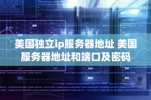 美国独立ip服务器地址 美国服务器地址和端口及密码
