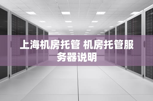 上海机房托管 机房托管服务器说明