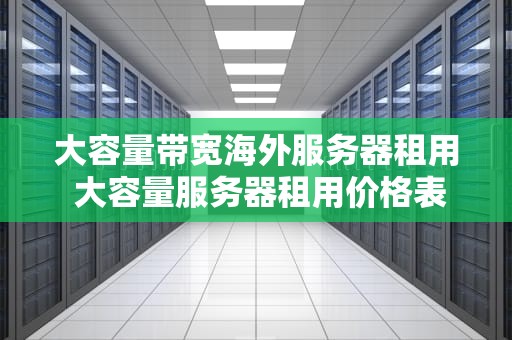 大容量带宽海外服务器租用 大容量服务器租用价格表