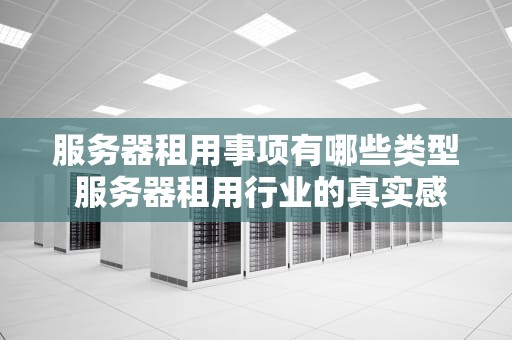 服务器租用事项有哪些类型 服务器租用行业的真实感受