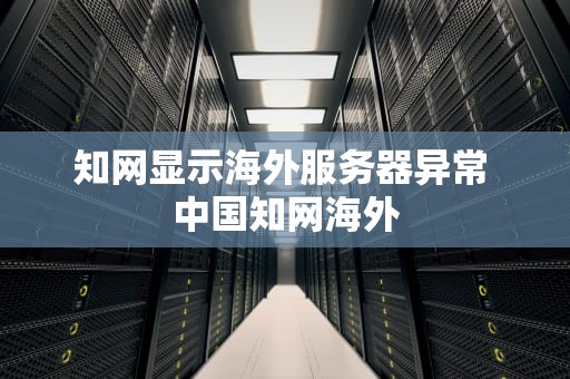 知网显示海外服务器异常 中国知网海外