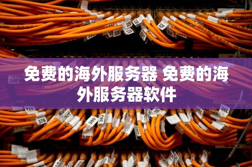 免费的海外服务器 免费的海外服务器软件