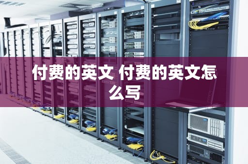 付费的英文 付费的英文怎么写