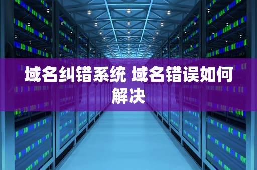 域名纠错系统 域名错误如何解决