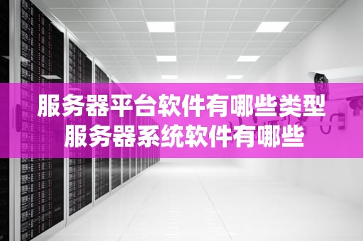 服务器平台软件有哪些类型 服务器系统软件有哪些