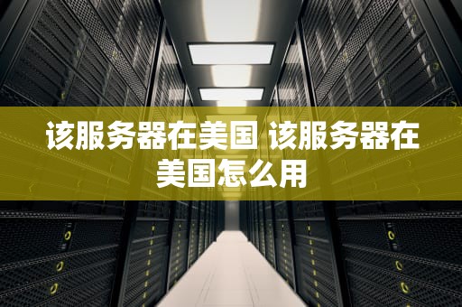 该服务器在美国 该服务器在美国怎么用