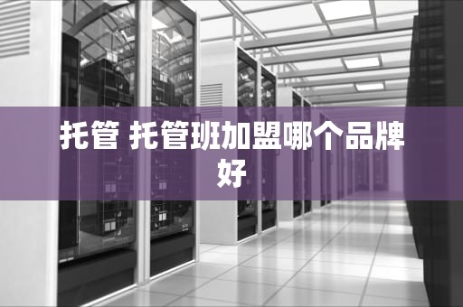 托管 托管班加盟哪个品牌好