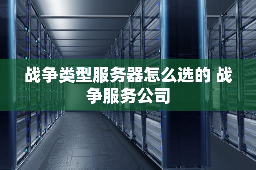战争类型服务器怎么选的 战争服务公司