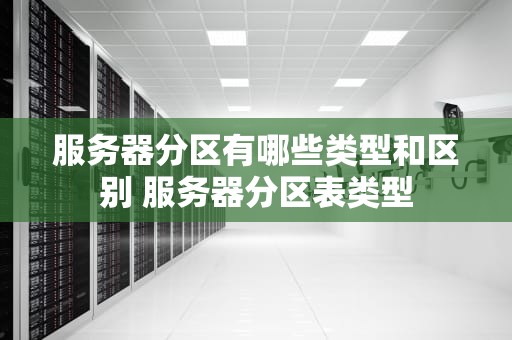 服务器分区有哪些类型和区别 服务器分区表类型