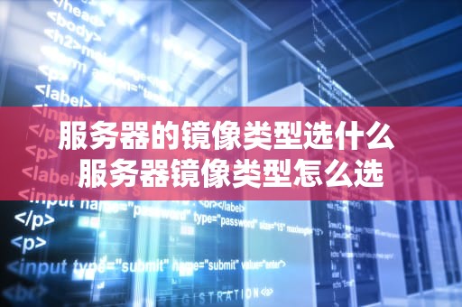 服务器的镜像类型选什么 服务器镜像类型怎么选