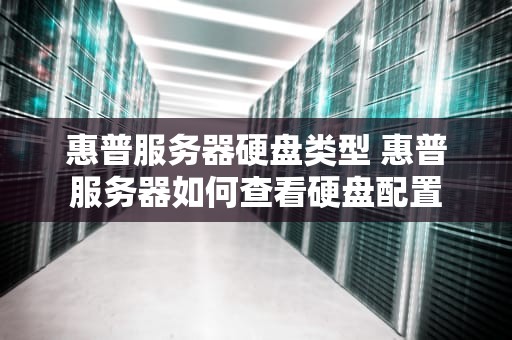 惠普服务器硬盘类型 惠普服务器如何查看硬盘配置