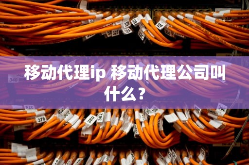 移动代理ip 移动代理公司叫什么？