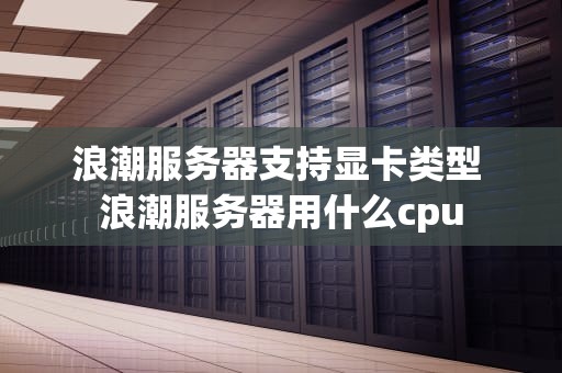 浪潮服务器支持显卡类型 浪潮服务器用什么cpu