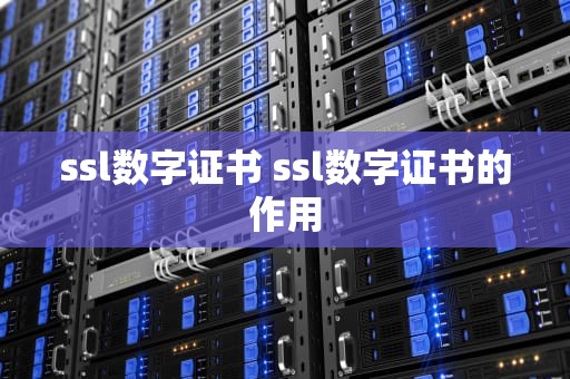 ssl数字证书 ssl数字证书的作用